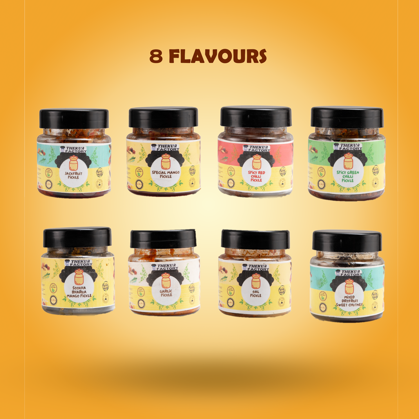 Pickle Combo Trial Pack – 8 Authentic Desi Flavours(each 100gms)