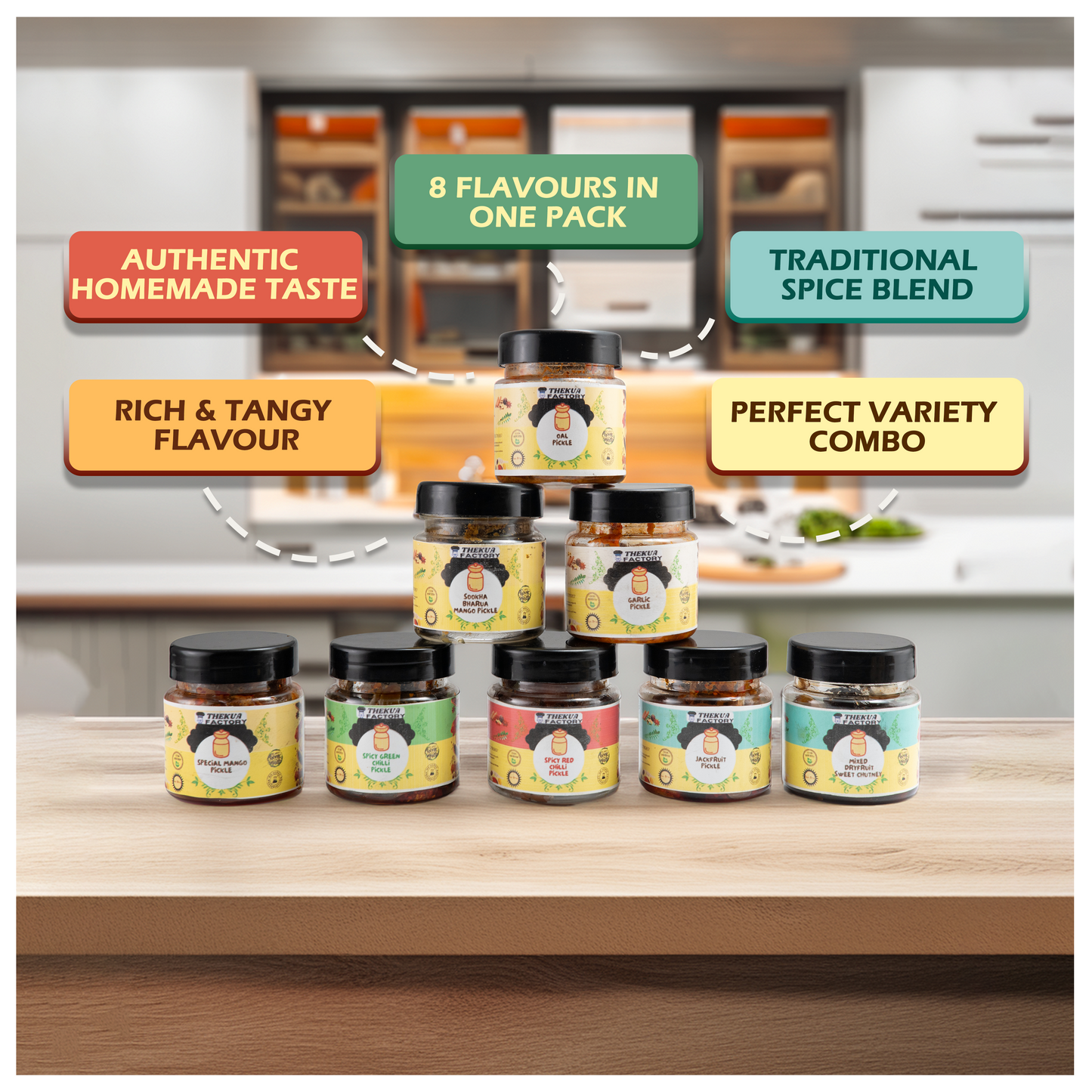 Pickle Combo Trial Pack – 8 Authentic Desi Flavours(each 100gms)