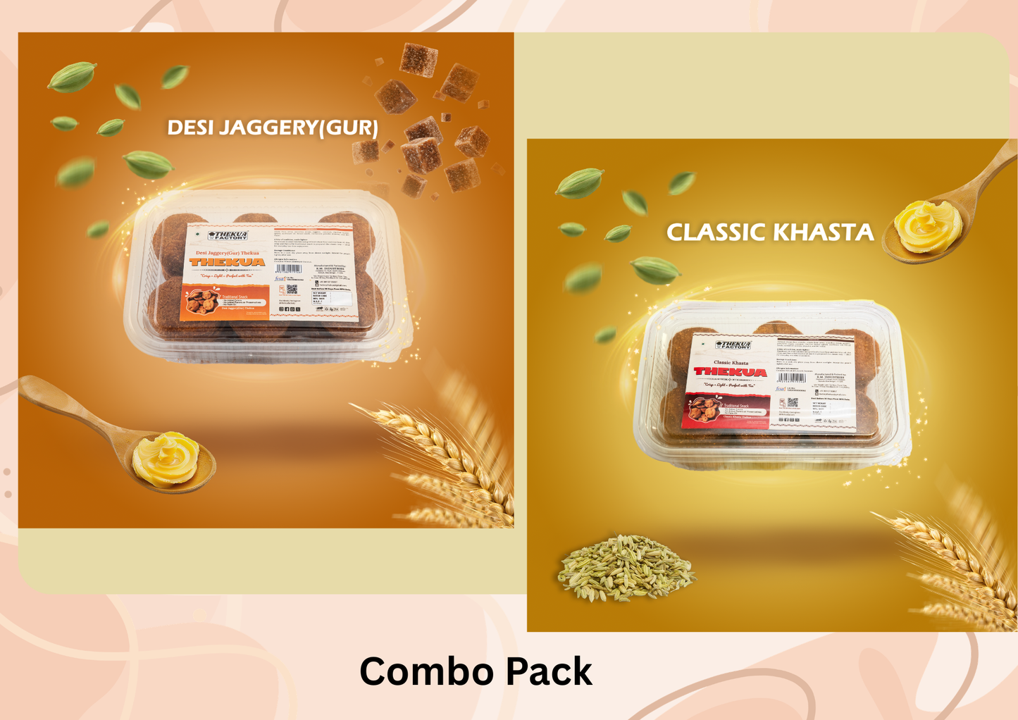 Thekua -Festive Combo-Pack of "2 "(khasta+gur)