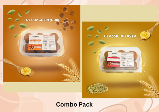 Thekua -Festive Combo-Pack of "2 "(khasta+gur)