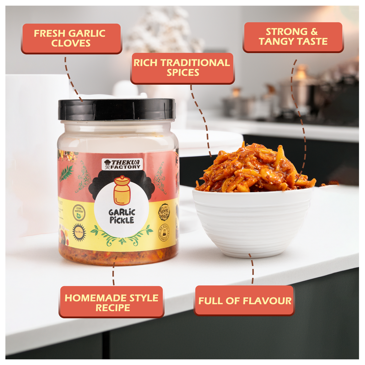 Garlic Pickle – Lahsun ka Achar (Premium Handmade, Spicy & Tangy)-350 gm